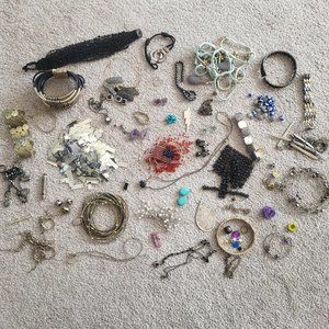 Crafters, Beaders, Artists lot of Junk Drawer Jewelry